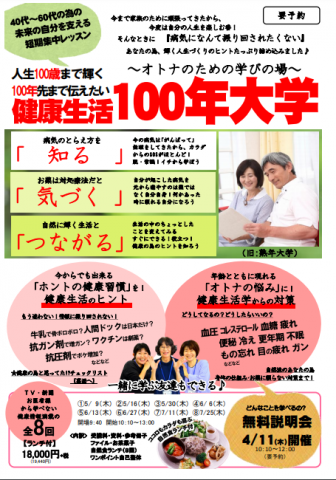 健康生活100年大学開講しましたー♪