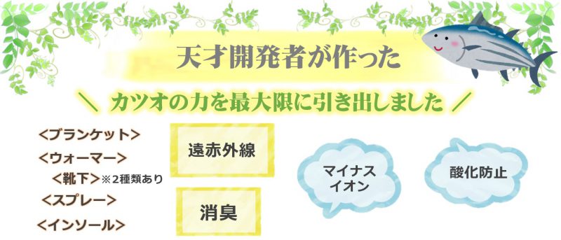 5G電磁波対策!生体エネルギーケア カツオ(ボニート)ブランケット・腹巻き・靴下・インソール オーガニックりっぷる