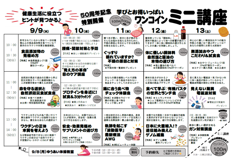 ワンコイン　ミニ講座